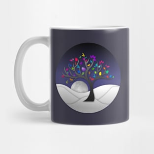 Modern and Colorful Tree Art Structure - Night sky Mug